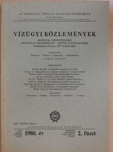 Déri József - Vízügyi Közlemények 1980/2. [antikvár]