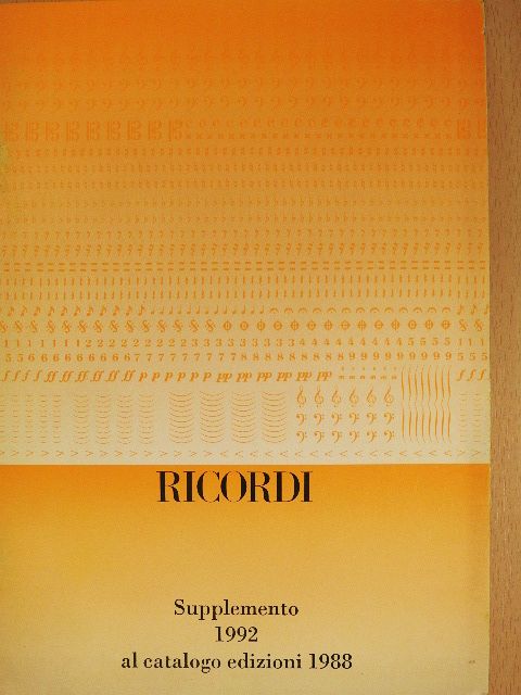 Supplemento 1992 al catalogo edizioni 1988 [antikvár]