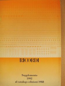 Supplemento 1992 al catalogo edizioni 1988 [antikvár]