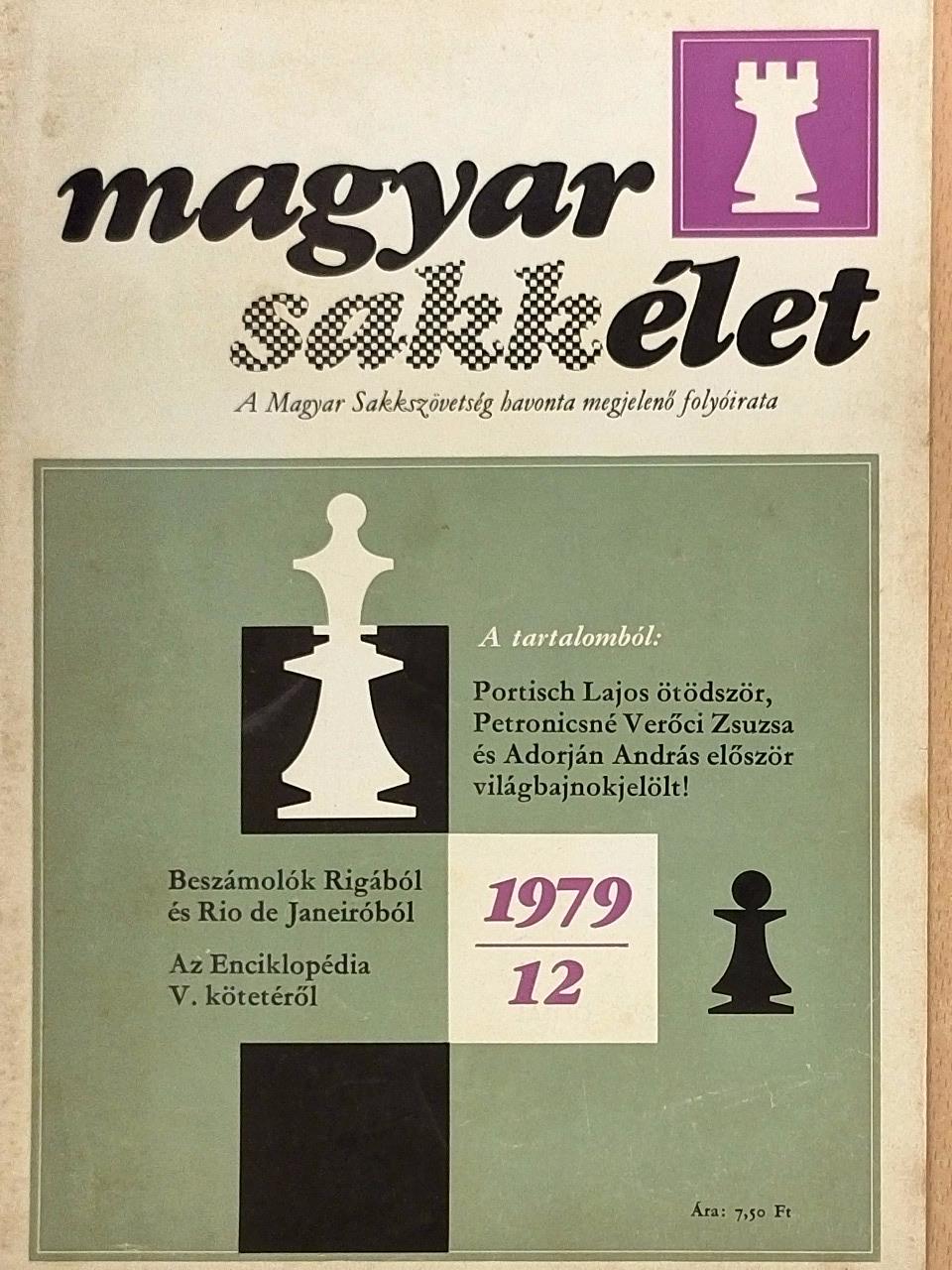 Ribli Zoltán - Magyar Sakkélet 1979. december [antikvár]