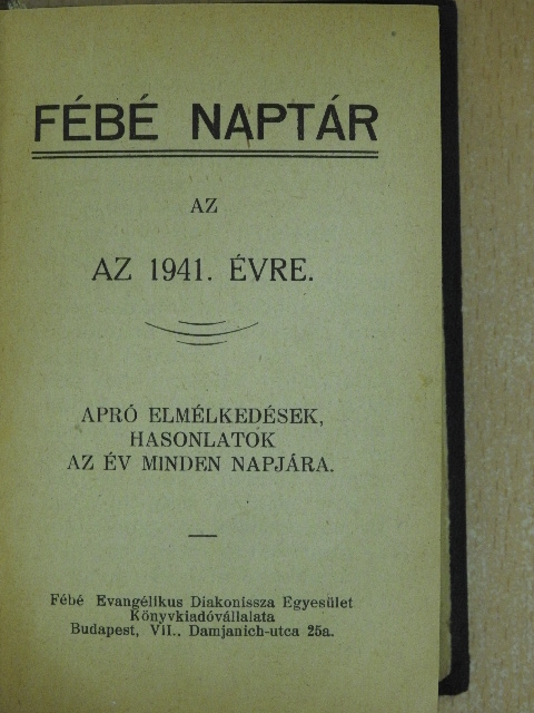 Fébé naptár az 1941. évre [antikvár]