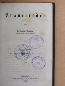 P. Joachim Ventura - Trauerreden (gótbetűs) [antikvár]