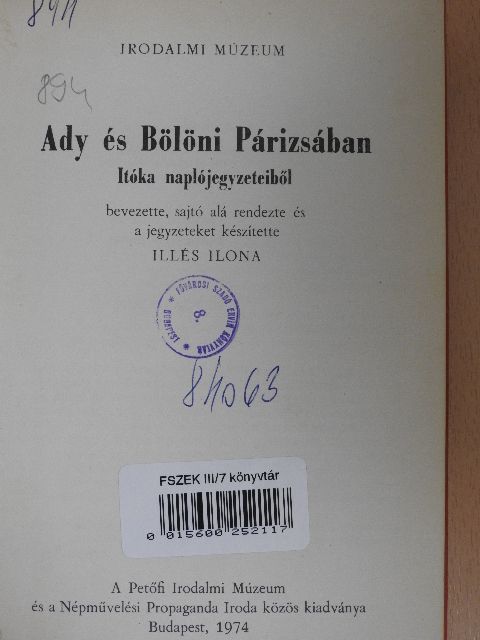 Ady és Bölöni Párizsában [antikvár]