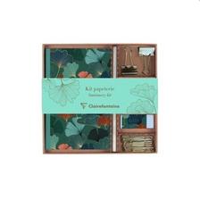 P0130-0431 - Kollekció Clairefontaine Gaia kék jegyzetfüzet, ceruza, binder csipesz, kapocs, radír