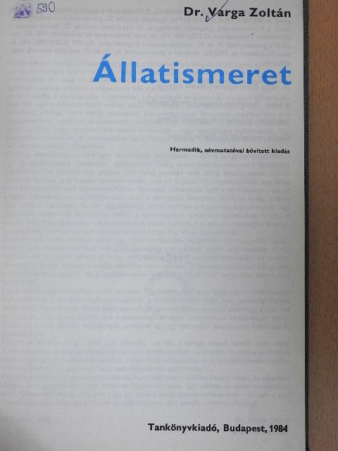 Dr. Varga Zoltán - Állatismeret [antikvár]