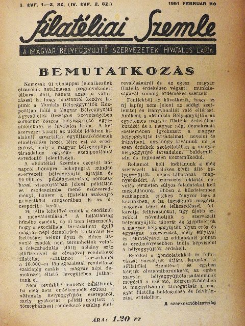 Filatéliai Szemle 1951-1953. január-december [antikvár]