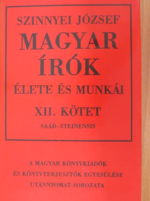 Szinnyei József - Magyar írók élete és munkái XII. (töredék) [antikvár]