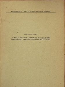 Sebestyén Árpád - "A nyelv területi tagolódása és társadalmi rétegződése" témakör tantervi helyzetéről [antikvár]