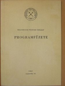 Magyarhoni Földtani Társulat programfüzete 1987. szeptember [antikvár]