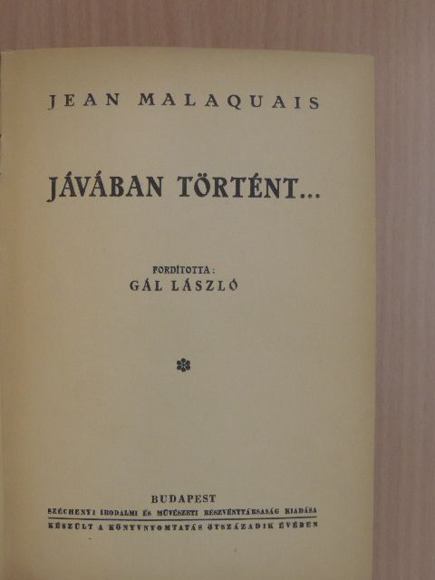 Jean Malaquais - Jávában történt... [antikvár]