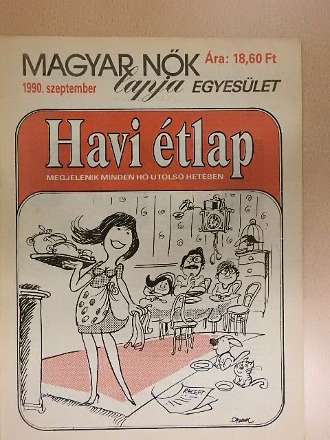 Havi étlap 1990. szeptember [antikvár]