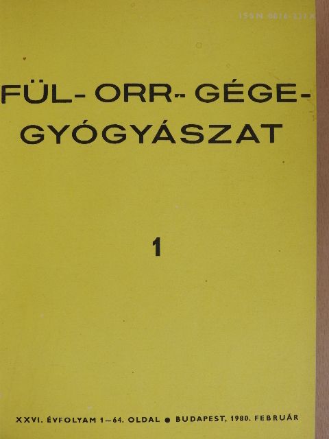 Dr. Becske Miklós - Fül-orr-gégegyógyászat 1980-1981. január-december [antikvár]