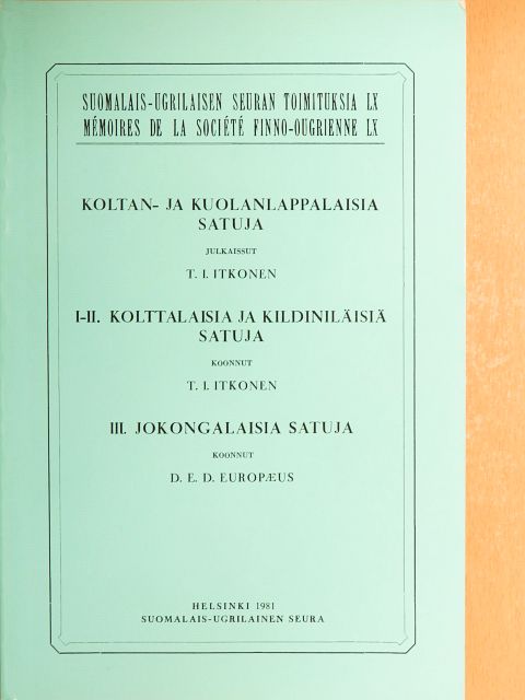 Koltan- ja Kuolanlappalaisia Satuja [antikvár]