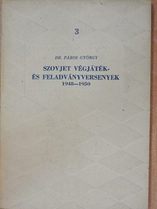 Dr. Páros György - Szovjet végjáték- és feladványversenyek [antikvár]