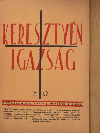 Sólyom Jenő - Keresztyén Igazság 1939. augusztus [antikvár]