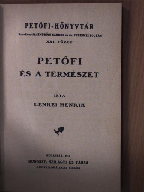 Lenkei Henrik - Petőfi és a természet [antikvár]