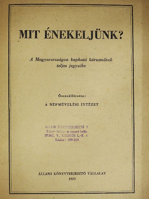 Mit énekeljünk? [antikvár]