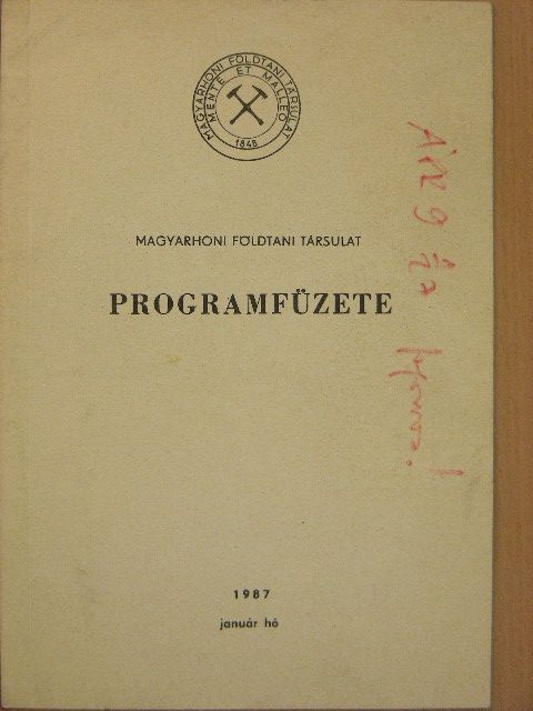 Magyarhoni Földtani Társulat programfüzete 1987. január [antikvár]
