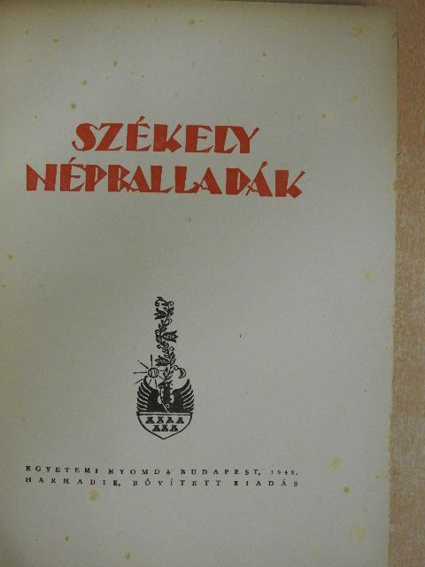 Székely népballadák [antikvár]
