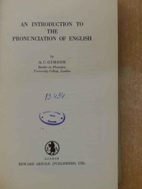 An Introduction to the Pronunciation of English [antikvár]