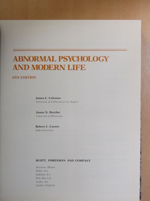 James C. Coleman - Abnormal psychology and modern life [antikvár]