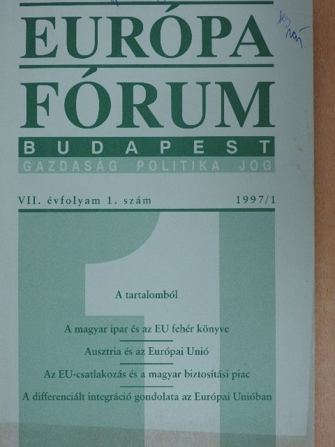 Bozzai Rita - Európa fórum 1997/1 [antikvár]