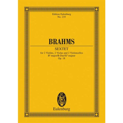 BRAHMS... - SEXTET FOR 2 VL.2 VA.AND 2 VCELLO B-DUR OP.18 TASCHENPARTITUR