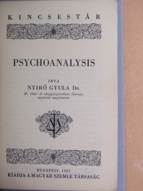 Dr. Nyirő Gyula - Psychoanalysis [antikvár]