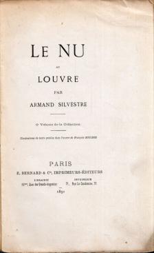 Armand Silvestre - Le nu au Louvre [antikvár]