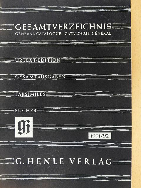 Gesamtverzeichnis 1991/92 [antikvár]