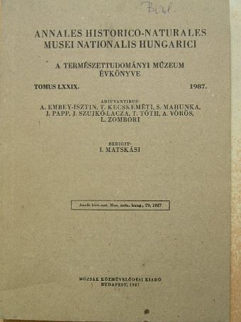 Annales Historico-Naturales Musei Nationalis Hungarici 1987. [antikvár]