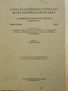 Annales Historico-Naturales Musei Nationalis Hungarici 1987. [antikvár]