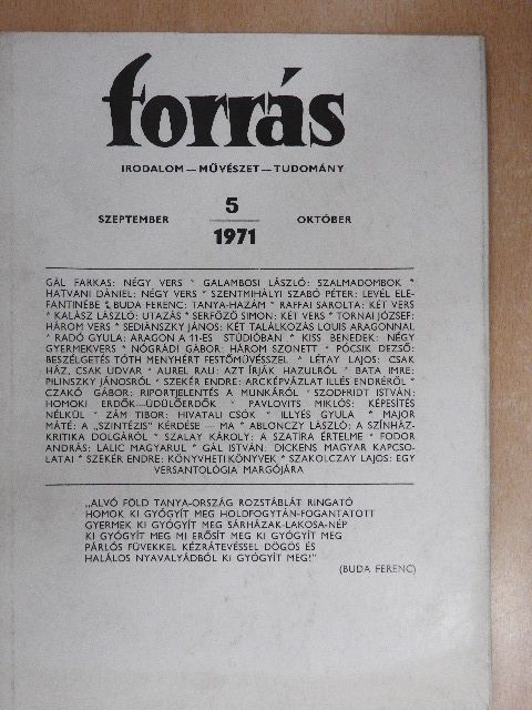 Ablonczy László - Forrás 1971. szeptember-október [antikvár]