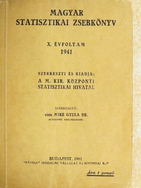 Magyar statisztikai zsebkönyv 1941. [antikvár]