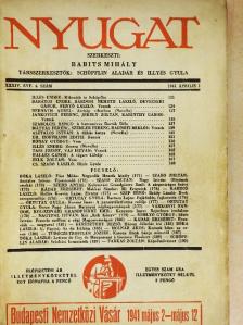 Asztalos István - Nyugat 1941. április 1. [antikvár]