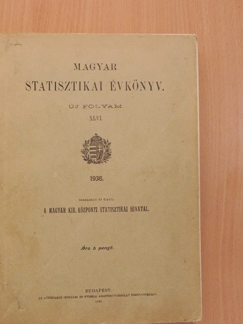 Magyar Statisztikai Évkönyv 1938. [antikvár]