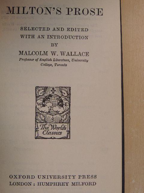 John Milton - Milton's Prose [antikvár]