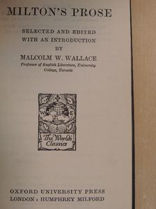 John Milton - Milton's Prose [antikvár]