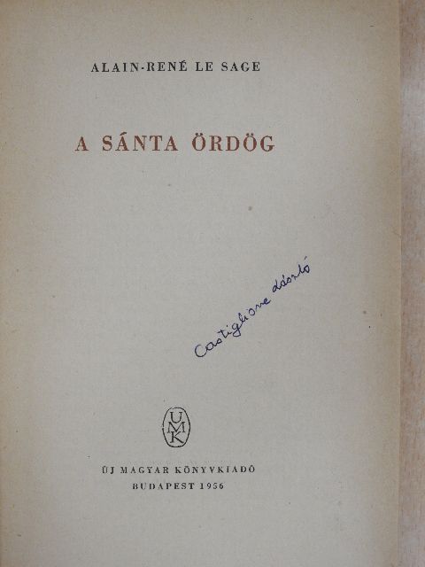 Alain René Lesage - A sánta ördög (Dr. Castiglione László könyvtárából) [antikvár]