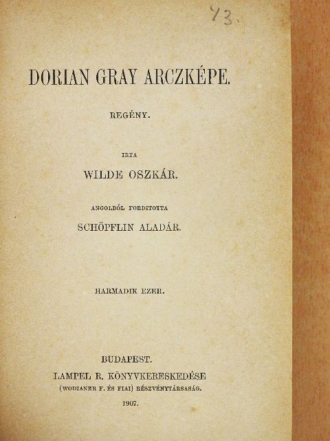 Oscar Wilde - Dorian Gray arczképe [antikvár]