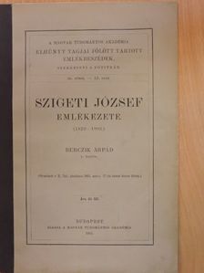 Berczik Árpád - Szigeti József emlékezete (1822-1902) [antikvár]