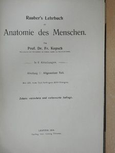 Prof. Fr. Kopsch - Rauber's Lehrbuch der Anatomie des Menschen Abteilung 1. (töredék) [antikvár]