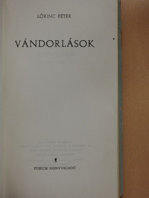 Lőrinc Péter - Vándorlások [antikvár]