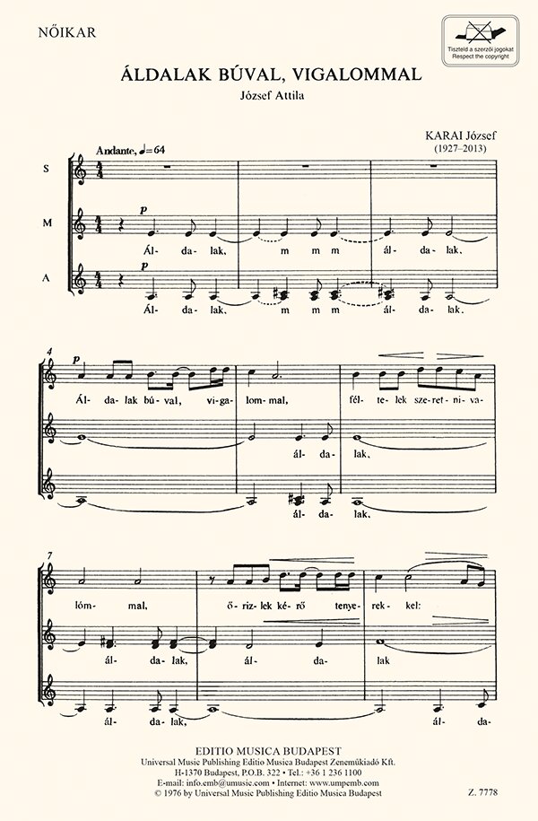 KARAI JÓZSEF - ÁLDALAK BÚVAL, VIGALOMMAL NŐIKAR JÓZSEF ATTILA VESÉRE