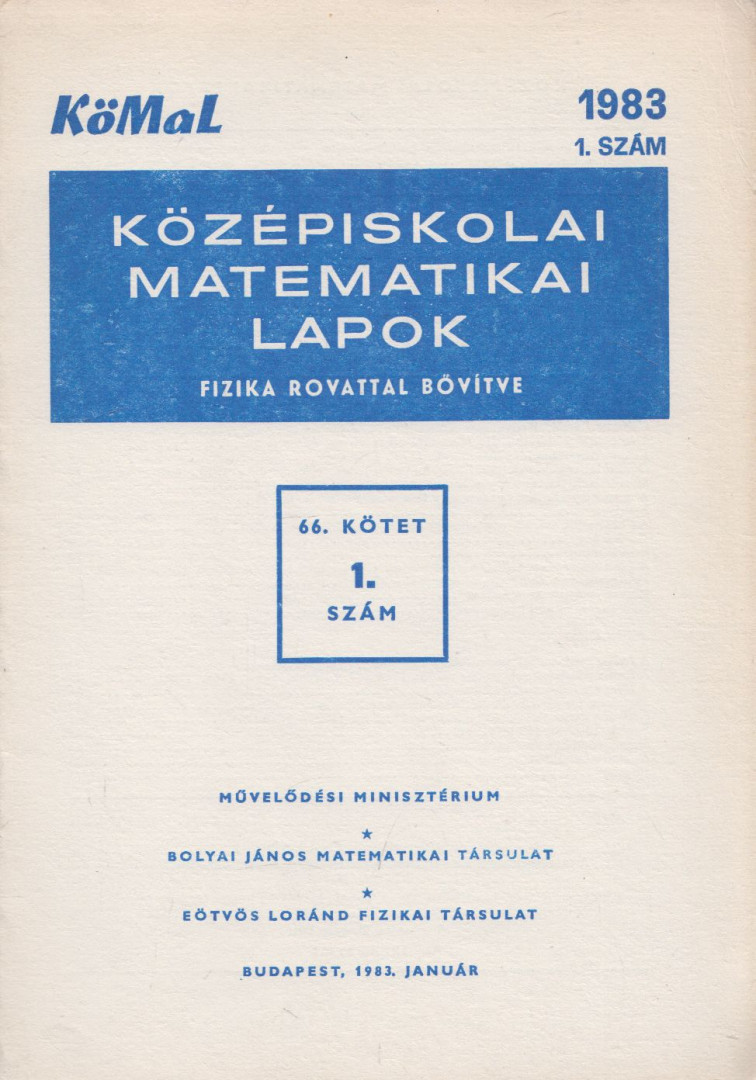 Fried Ervinné - Középiskolai matematikai lapok 1983/1. szám [antikvár]