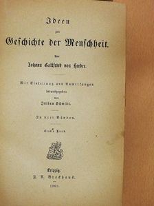 Johann Gottfried von Herder - Ideen zur Geschichte der Menschheit I-III. (gótbetűs) [antikvár]