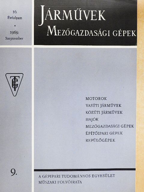 Hatos Géza - Járművek, mezőgazdasági gépek 1969. szeptember [antikvár]