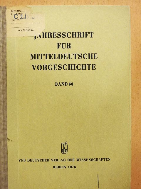 Franc Leben - Jahresschrift für Mitteldeutsche Vorgeschichte Band 60 [antikvár]