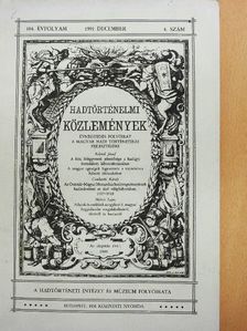 Csonkaréti Károly - Hadtörténelmi Közlemények 1991. december [antikvár]
