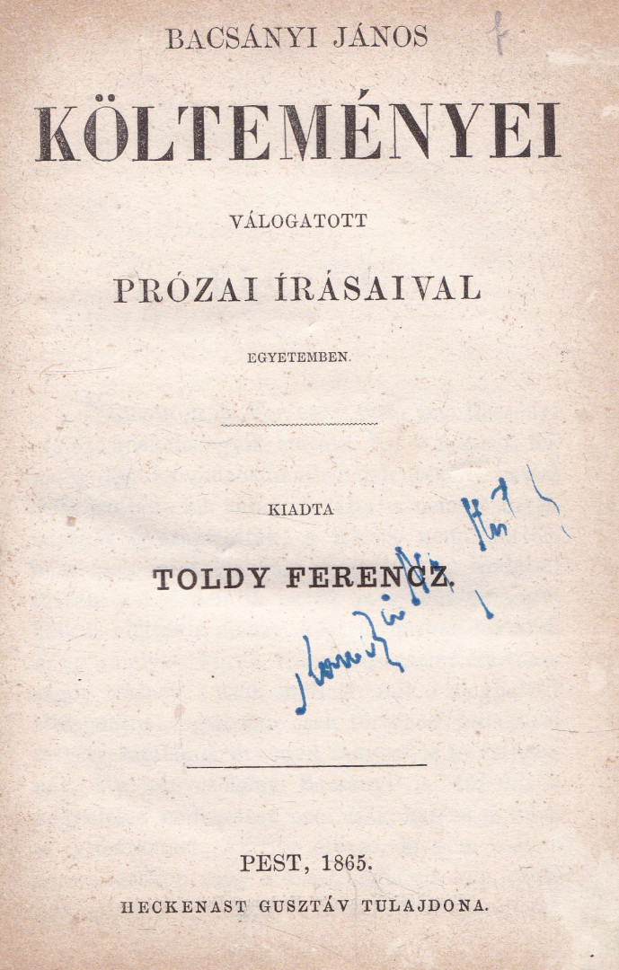 Bacsányi János - Bacsányi János költeményei [antikvár]